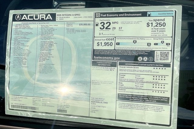 2026 Acura Integra w/A-Spec Package