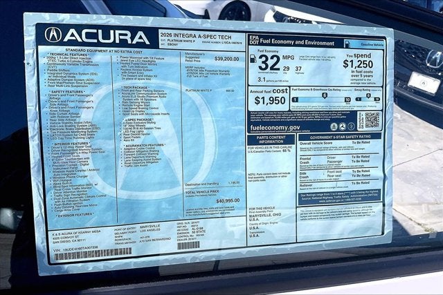 2026 Acura Integra FWD A-Spec with Technology