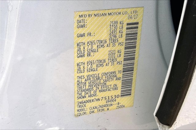 2017 Nissan Frontier SV