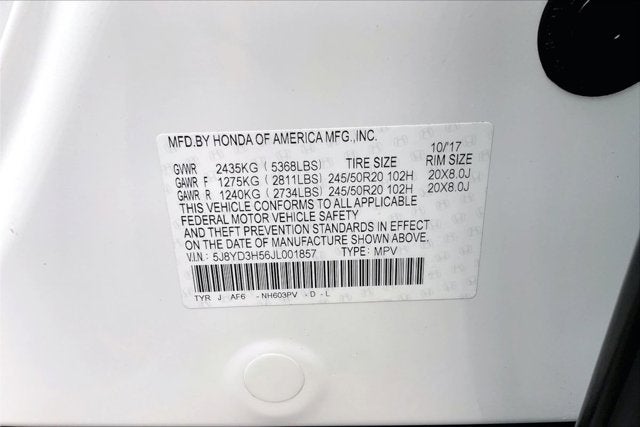 2018 Acura MDX w/Technology Package & AcuraWatch Plus Pkg