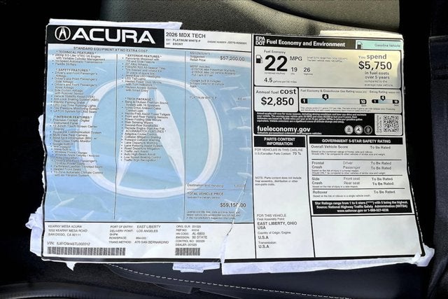 2026 Acura MDX with Technology Package