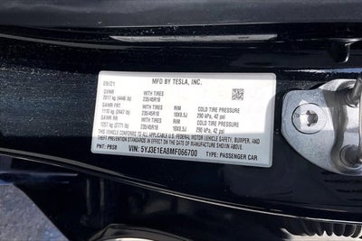2021 Tesla Model 3 Standard Range Plus Rear-Wheel Drive