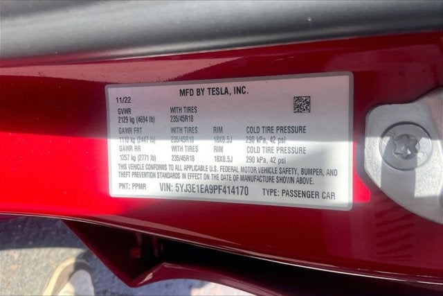 2023 Tesla Model 3 Rear-Wheel Drive