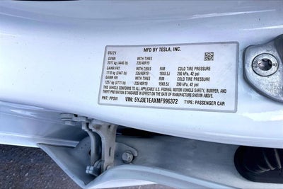 2021 Tesla Model 3 Standard Range Plus Rear-Wheel Drive