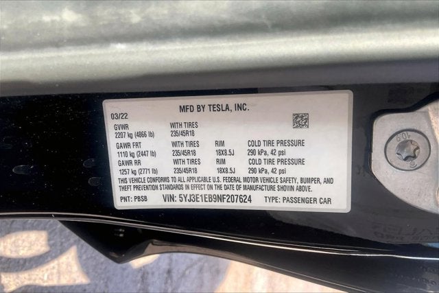 2022 Tesla Model 3 Long Range Dual Motor All-Wheel Drive